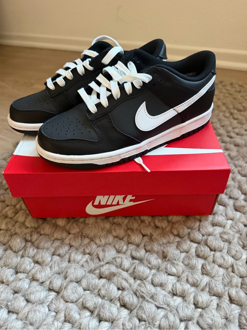 Nike Dunk Low GS “Black Panda” Sneakers- Size boys 5Y